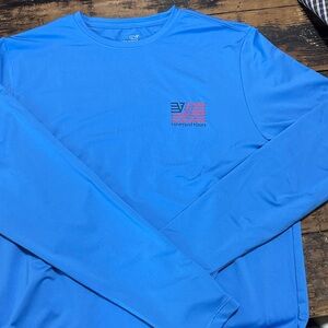 Vineyard Vines Boys Long-Sleeve Performance Tee - Royal Blue with Small Logo